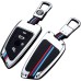 Key Fob Cover Silicone Alloy Silicone Smart Car Key Cover Case Compatible for BMW 1 3 4 5 6 7/X3 X4 M5 M6 GT3 GT5 Speaker 4 Button