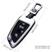 Key Fob Cover Silicone Alloy Silicone Smart Car Key Cover Case Compatible for BMW 1 3 4 5 6 7/X3 X4 M5 M6 GT3 GT5 Speaker 4 Button