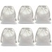 FunLavie 6 PACK Cotton Muslin Bags 5.9" x 7.9" Small Canvas Drawstring Bag for Multipurpose Storage