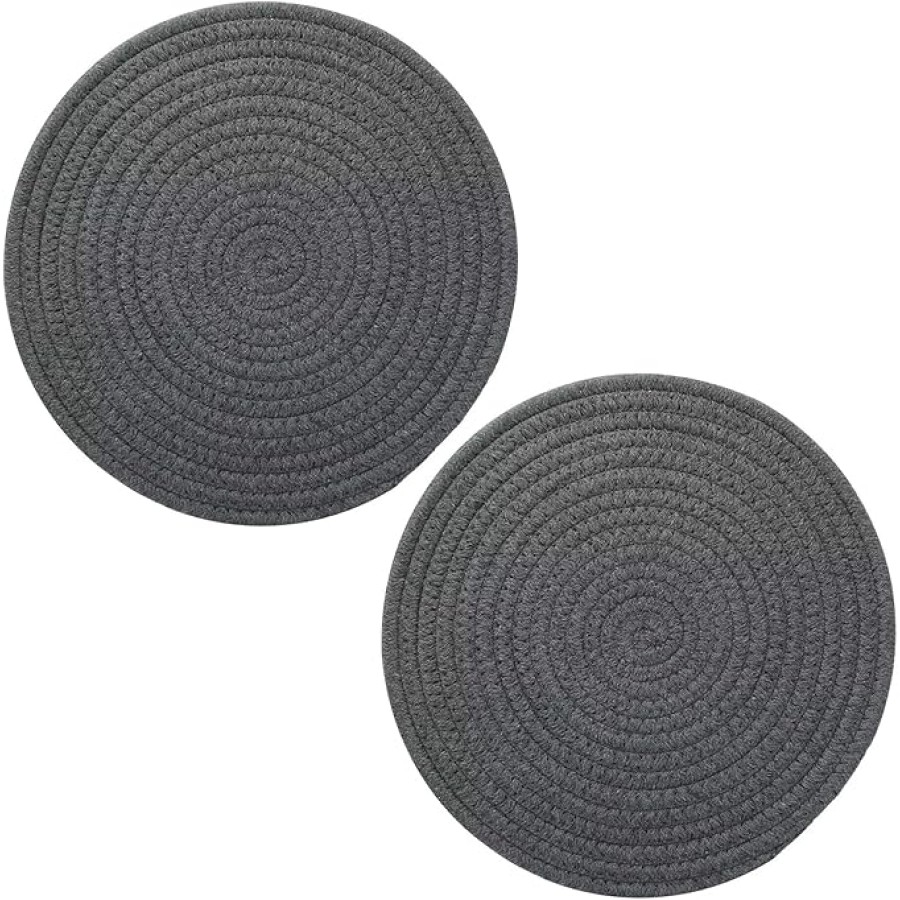 2 PCS Hot Pads Trivits for Table Pure Cotton Thread Weave Round Hot Pot Holders for Cooking Diameter 11.8 Inches