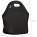 Black 4mm Neoprene Lunch Bags for Men Large Insulated Tote Bag With Zipper for Adults Women