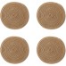 4 PCS Round Placemats for Dining Table Thread Weave Heat Resistant Non-Slip Pads Set for Kitchen Diameter 7.1 Inches Brown