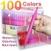 100 Colors Watercolor Paint Pens Set Dual Tip Brush Art Drawing Marker Pen For Adult Coloring Book