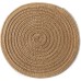 4 PCS Round Placemats for Dining Table Thread Weave Heat Resistant Non-Slip Pads Set for Kitchen Diameter 7.1 Inches Brown