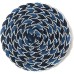 4 PCS Round Placemats for Dining Table Polyester Thread Weave Heat Resistant Non-Slip Pads Set for Kitchen Diameter 7.1 Inches Blue