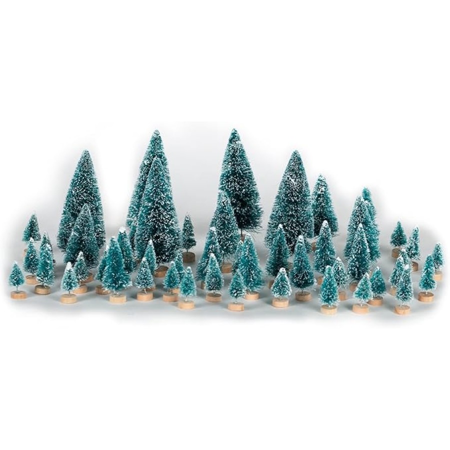 Christmas Tree Set 5 Sizes Mini Christmas Tree Ornament for Christmas Holiday Party Decoration Supplies 50 PCS