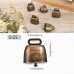 24 PCS Copper Bells Vintage Bells for Cattle Horses and Sheep Grazing Small Bells Crafts for Room Outdoor Christmas Halloween Decoration Gift Red Bronze Green Bronze