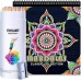 72 Colored Pencils + Coloring Book Mandala Design