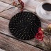 Hot Pads Trivits for Table Round Thread Weave Thick Coasters Set for Cooking Diameter 7.1 Inches Black