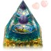 Orgone Crystal Pyramid for Positive Energy Amethyst Crystal Ball Energy Protection Generator for Meditation and Stress Reduction Attract Lucky with 2 Heart-Shaped Crystals Stones Style B