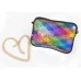 Clutch Purses for Women Neoprene Crossbody Bag Sequin Bag Detachable Chain Crossbody Wallets (Color: Rainbow & Silver)