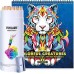 72 Colored Pencils + Coloring Book Mandala Animal Design